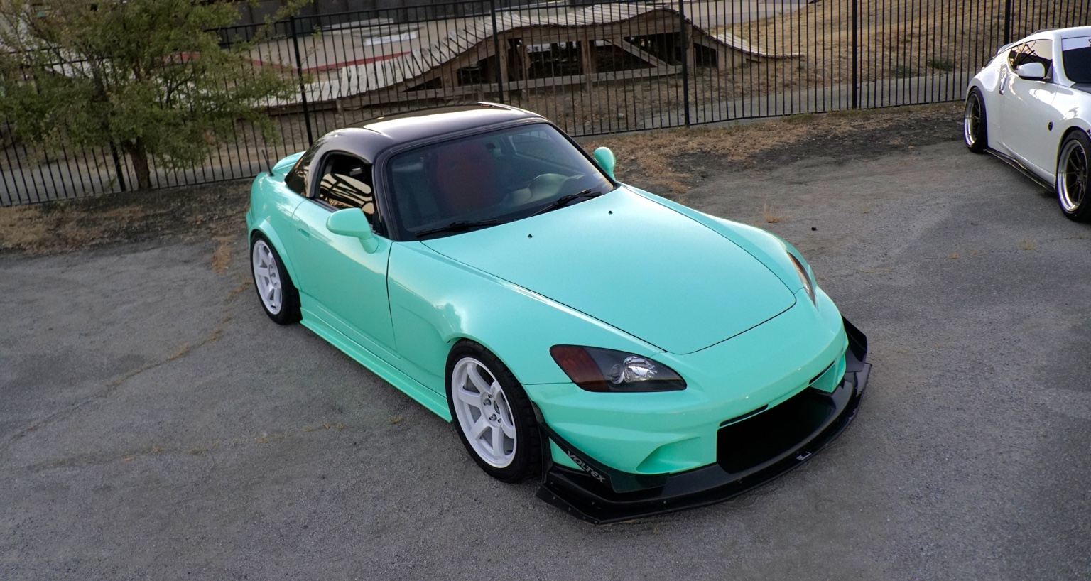 Sports car photographed on the road